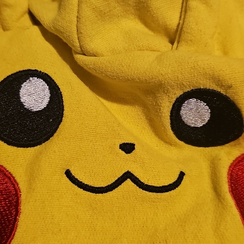 Kids XL Pikachu Yellow Hooded Kids Jacket with Pokeball Zipper - Picture 3 of 7